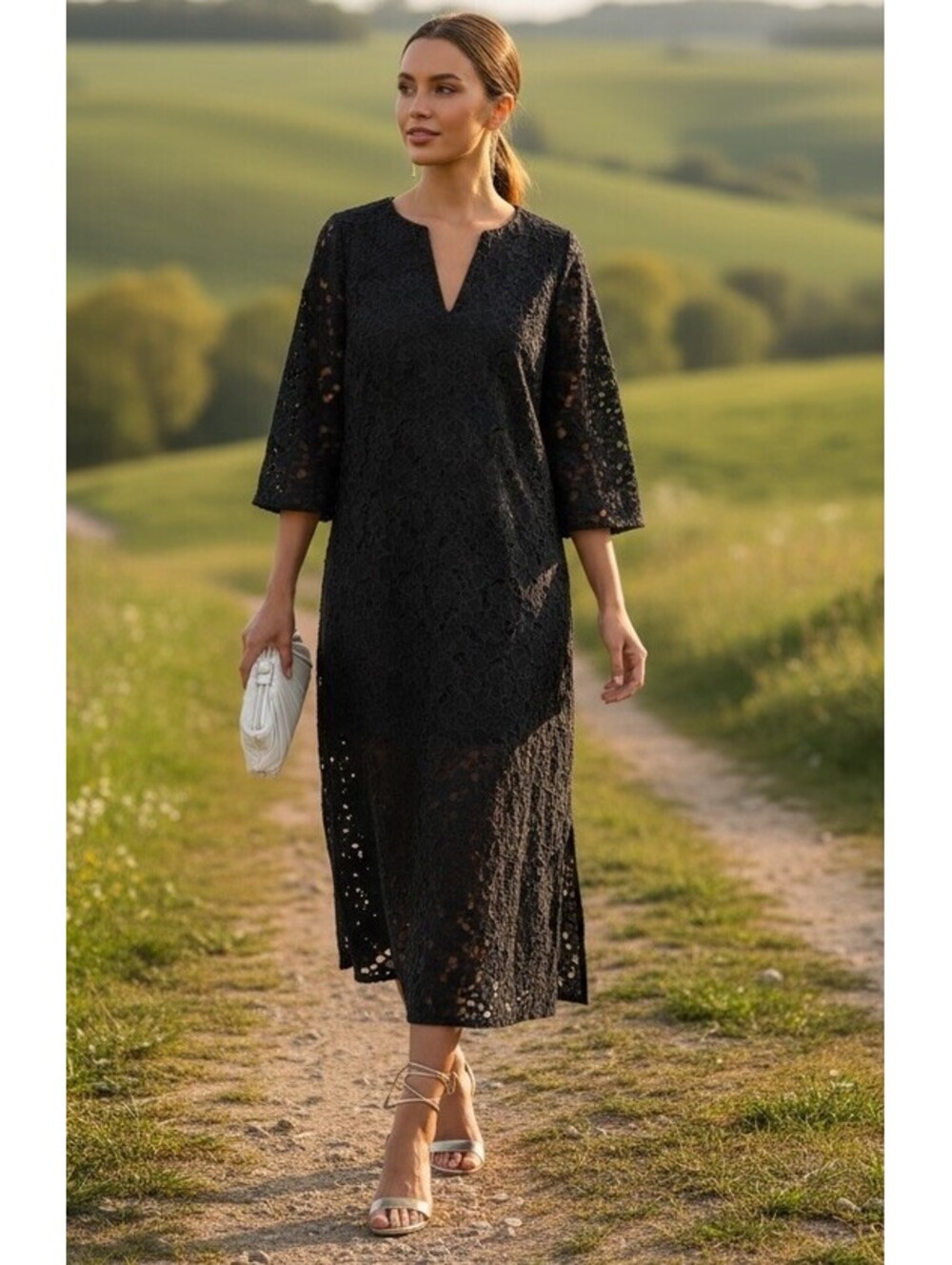 Small Tuckernuck Black Lace Jamie Dress